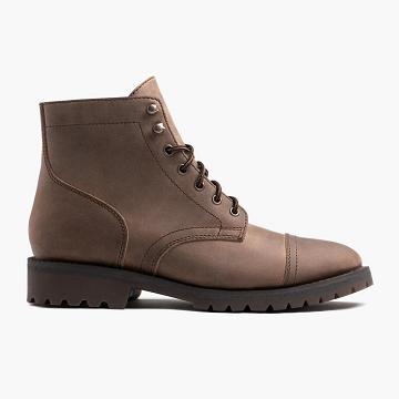 Brown Thursday Captain Leather Rugged & Resilient Men's Lace Up Boots | SG80AHK