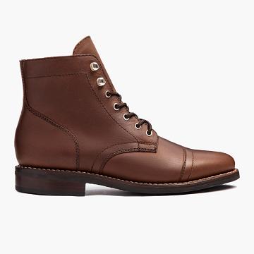 Brown Thursday Captain Leather Women's Lace Up Boots | SG422UZG