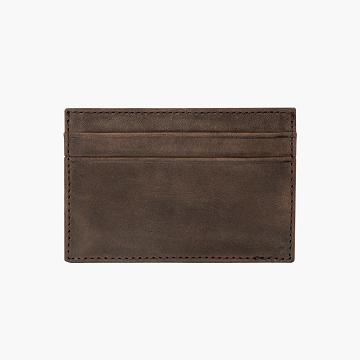 Brown Thursday Card Holder Leather Classic Men's Wallets | SG172VRW