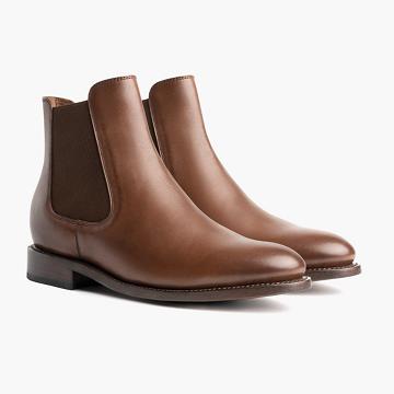 Brown Thursday Cavalier Leather Men's Chelsea Boots | SG19ZUT