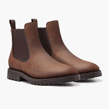 Brown Thursday Legend Leather Men's Chelsea Boots | SG33YXF