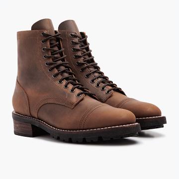 Brown Thursday Logger Leather Men's Lace Up Boots | SG99KOR