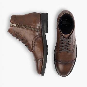 Brown Thursday Major Leather Men's Lace Up Boots | SG103FDN