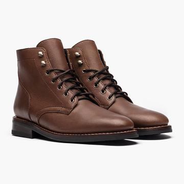 Brown Thursday President Leather Men's Lace Up Boots | SG107PJJ