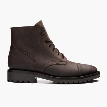 Coffee Thursday Captain Leather Classic Men's Lace Up Boots | SG78DFM