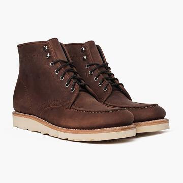 Coffee Thursday Diplomat Leather Men's Lace Up Boots | SG92NWY