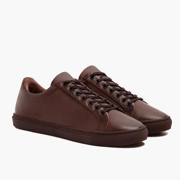 Coffee Thursday Premier Low Tops Leather Men's Sneakers | SG222NWY