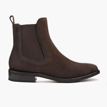 Dark / Brown Thursday Duchess Suede Women's Chelsea Boots | SG370UZG