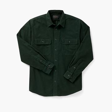 Green Thursday Field Flannel Cotton Men's Shirts | SG282JPQ