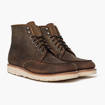 Taupe Thursday Diplomat Leather Men's Lace Up Boots | SG93BEX